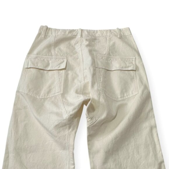 Nili Lotan Luna‎ Pants, Size 8,  Eggshell-white, Cotton And Linen-blend - Picture 10 of 14
